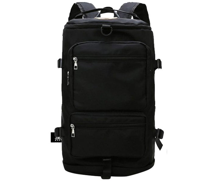 Large Capacity Travel Backpack Sport Gym Bag with Shoe Compartment - Black Carousel 1