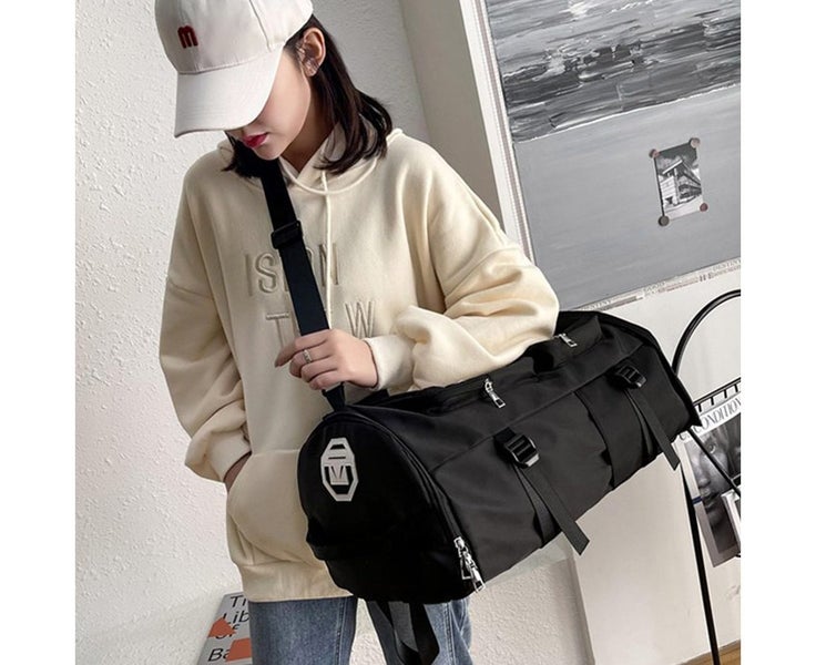 Large Capacity Travel Backpack Sport Gym Bag with Shoe Compartment - Black Carousel 4