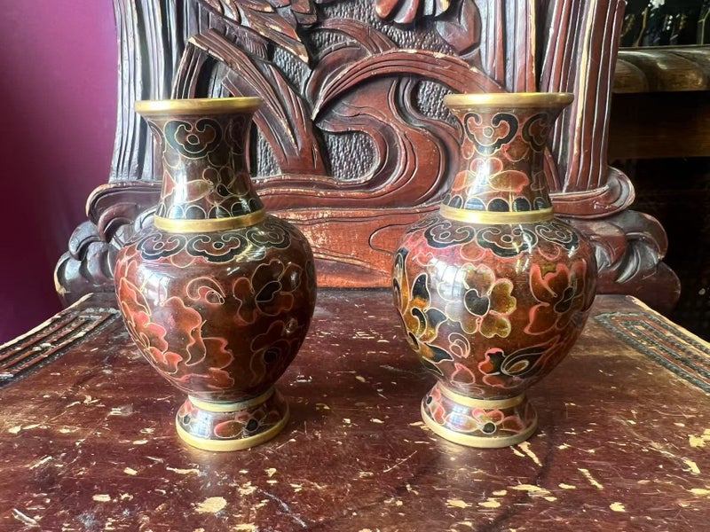 Vintage Asian metal vase Carousel 1