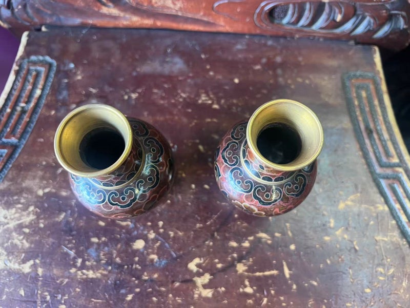 Vintage Asian metal vase Carousel 2