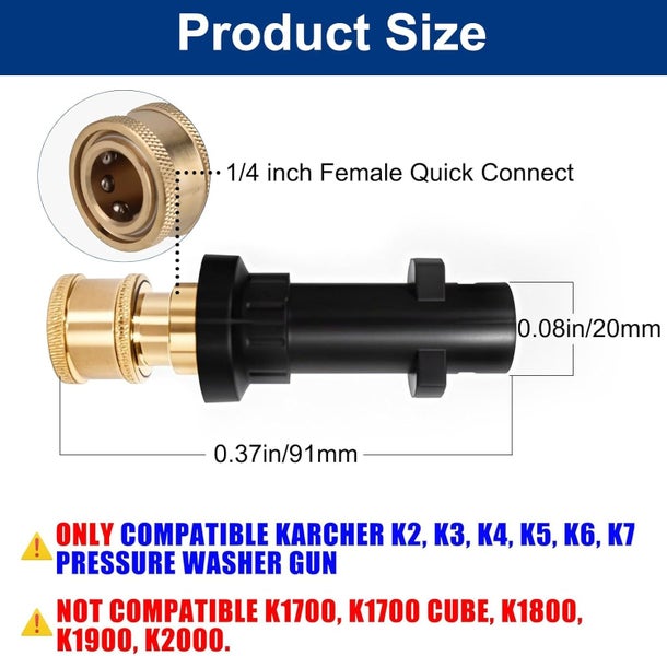 High Pressure Washer Gun Adapter for Karcher K Series Carousel 7