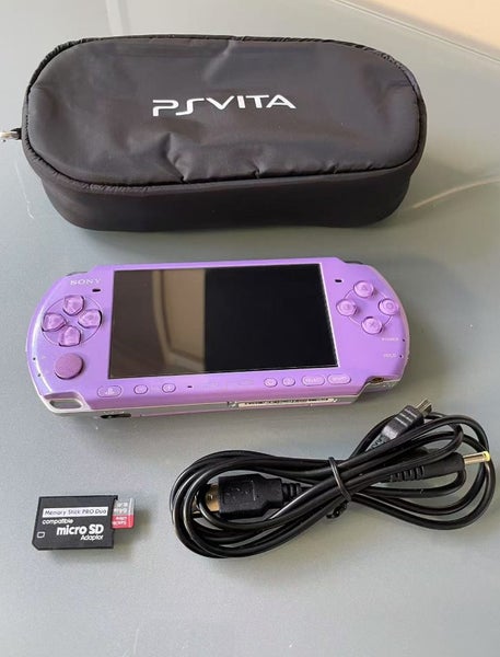 Rare PSP3000 Special Edition Lavendar Purple With Pouch Cable 6.60 PRO-C 64G MS Carousel 11