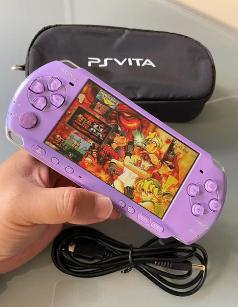 Rare PSP3000 Special Edition Lavendar Purple With Pouch Cable 6.60 PRO-C 64G MS Carousel 2