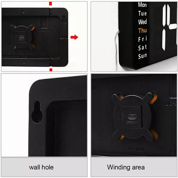 1 set Digital Large Big Jumbo LED Wall Desk Alarm Clock Home With Calendar Te... Carousel 8