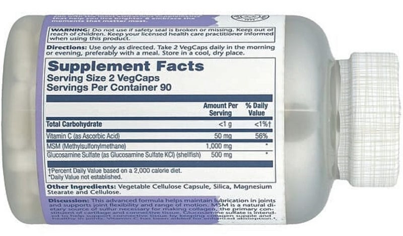 SOLARAY MSM & GLUCOSAMINE 180 VCAPS - E0228 Carousel 2