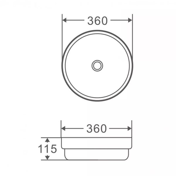 Basin 360x360x115mm Carousel 4