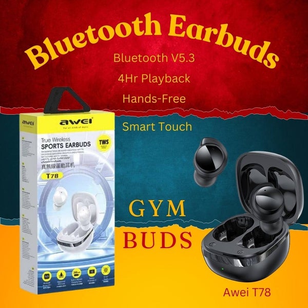 'Gym Buds' - Bluetooth Earbuds - HD Sound - Music + Hands-Free Carousel 2