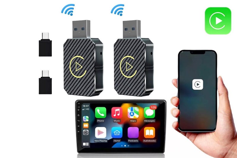 2Pcs Wireless Apple Carplay Adapter Android Auto Adapter USB Car Dongle Connect Carousel 1