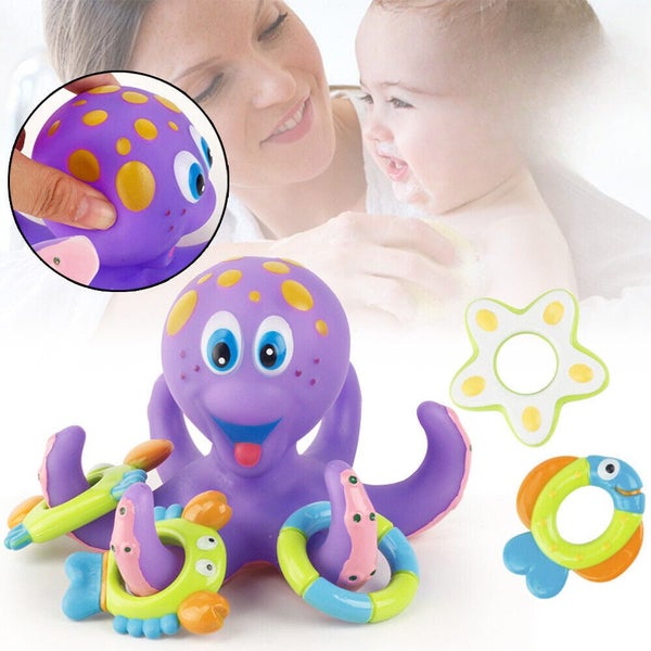 Floating Bath Toys Toddlers Learn Play Fun 5 Rings Baby Infant Kids Carousel 1