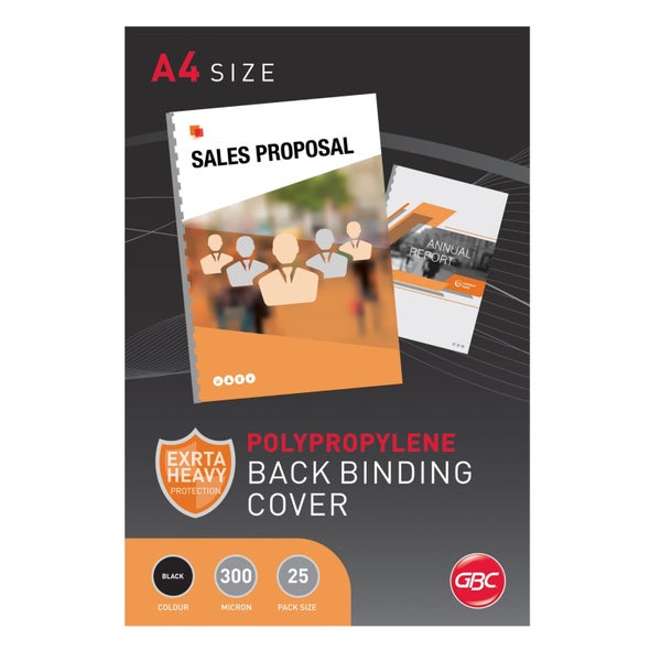 GBC Binding Cover A4 Polycover Black Pk25 Carousel 1