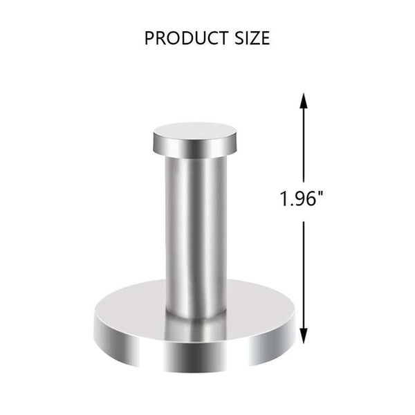 2PCS Stainless Steel Wall Hooks Wall Mount Coat Towel Hanger Bathroom Hooks Carousel 2