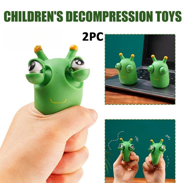 2x Squishy Hand Novelty Squeeze Toys Popping Out Ball Fidget Green Eyes Chrit... Carousel 1