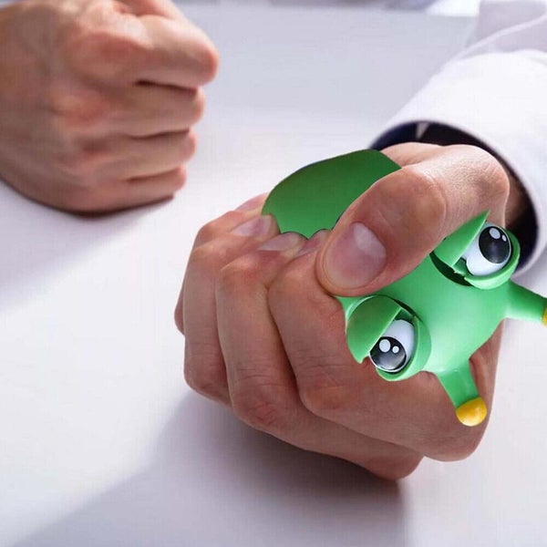 2x Squishy Hand Novelty Squeeze Toys Popping Out Ball Fidget Green Eyes Chrit... Carousel 11