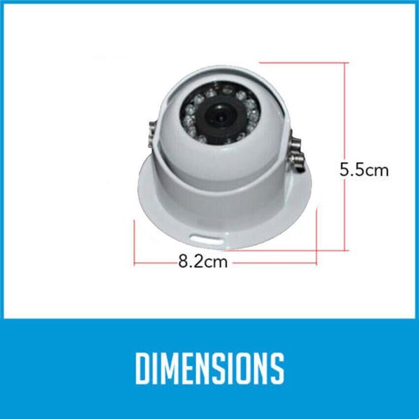 White 4 PIN Dome CCD 12 IR Reversing Rear View Camera Night Vision For Caravan Carousel 2