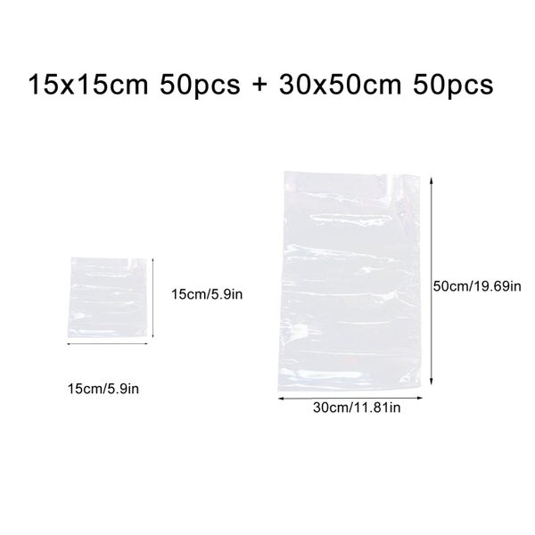 100pcs POF Heat Shrink Bag Wrap Film Packaging Seal Gift Packing Shrinkable Carousel 20