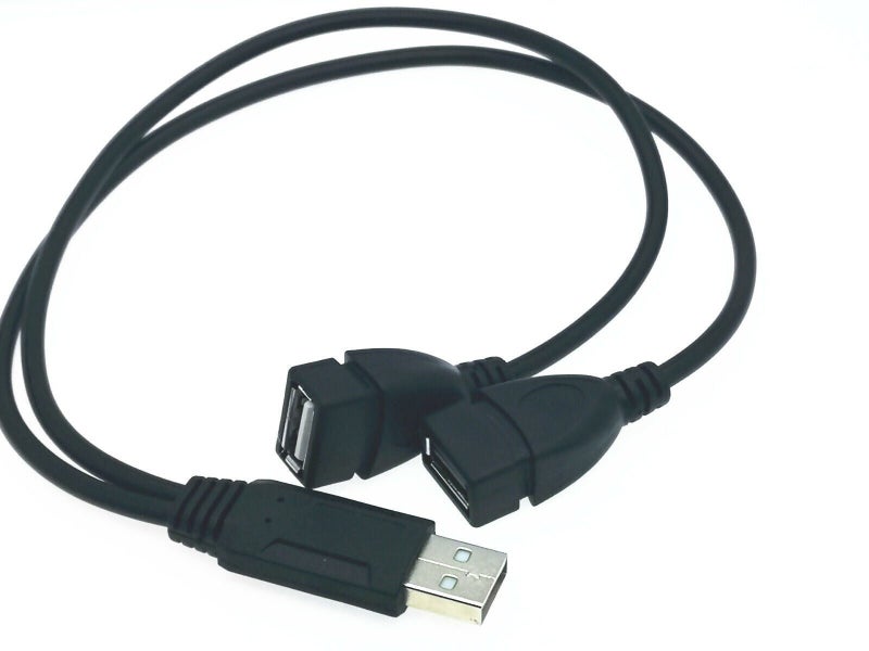 1x USB 2.0 A Male to Dual Double USB A Female Splitter Cable Carousel 1
