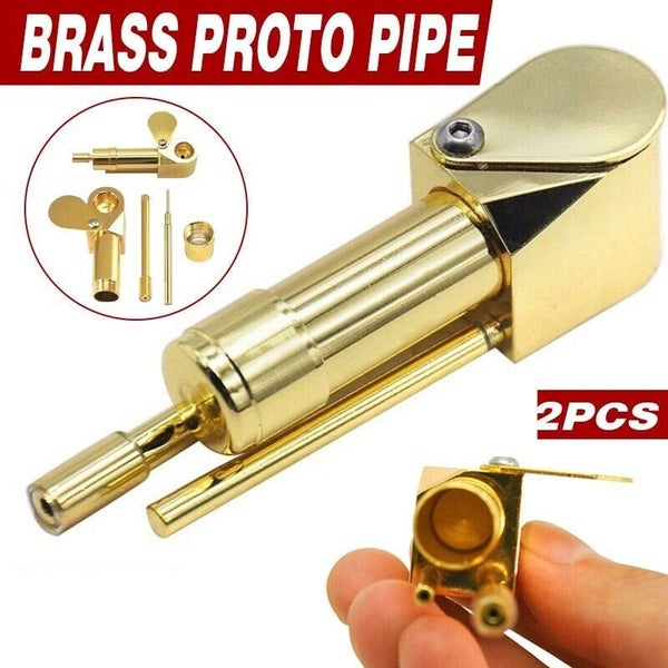 2pcs Solid Brass Tobacco Smoking Pipe Brass Chamber Bowl Hand Proto Pipes Carousel 1