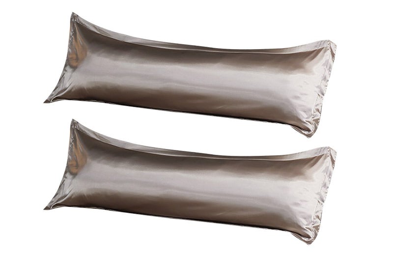 2Pcs Bedsure Satin Cooling And Silky Long Double Pillow Cover With Envelope Clos Carousel 1