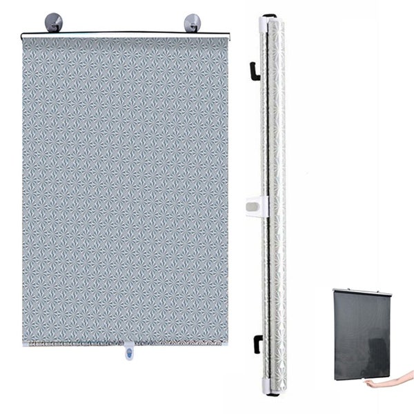 2pcs Car Window Shade Retractable Roller Blinds Sunshade Blackout Curtains with Carousel 10