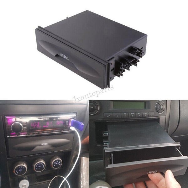 Car CD Player Radio Storage Box Universal Single Din Truck Dash Trim Pocket Kit Carousel 1