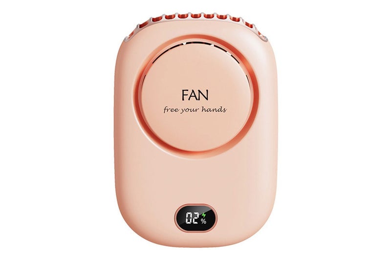 Portable Neck Fan USB Rechargeable Desk Fan Mini Cooling Travel Hanging Fan-Pink Carousel 2