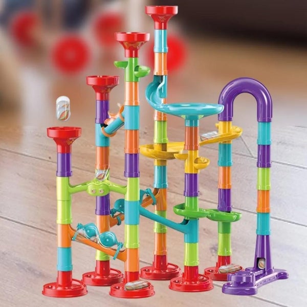 Marble Run Set Building Blocks Glass Marbles for Kids DIY Marble Run Railway Toy Carousel 3
