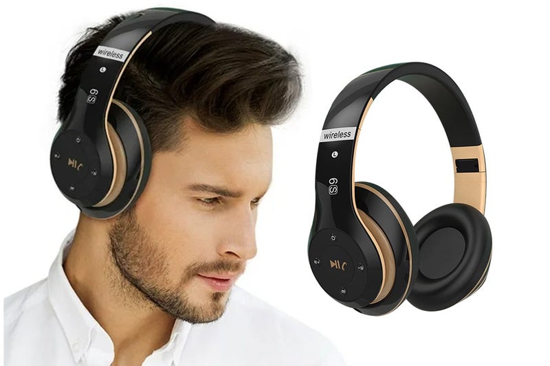 2Pcs Bluetooth Headphones Over Ear HiFi Stereo Sound Wireless Headphones for Tra Carousel 1