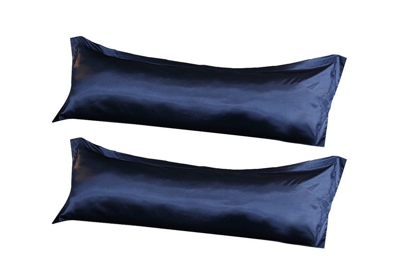 2Pcs Bedsure Satin Cooling And Silky Long Double Pillow Cover With Envelope Clos Carousel 1