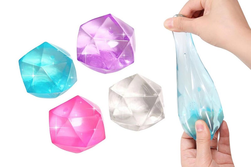 4Pcs Mini Ice Block Stress Ball Toy Polyhedron Diamond Sugar Ball Sensory Fidget Carousel 1