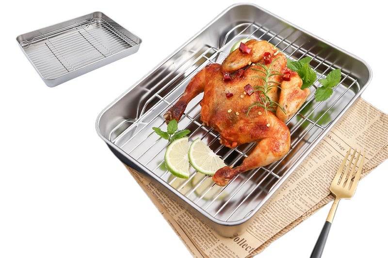 Stainless Steel Baking Sheet With Rack Baking Pan Cookie Sheet With Cooling Rack Carousel 1