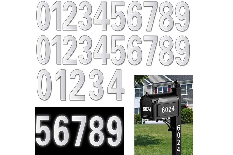 30Pcs Reflective Mailbox Numbers For Outside Waterproof Mailbox Numbers Stickers Carousel 7
