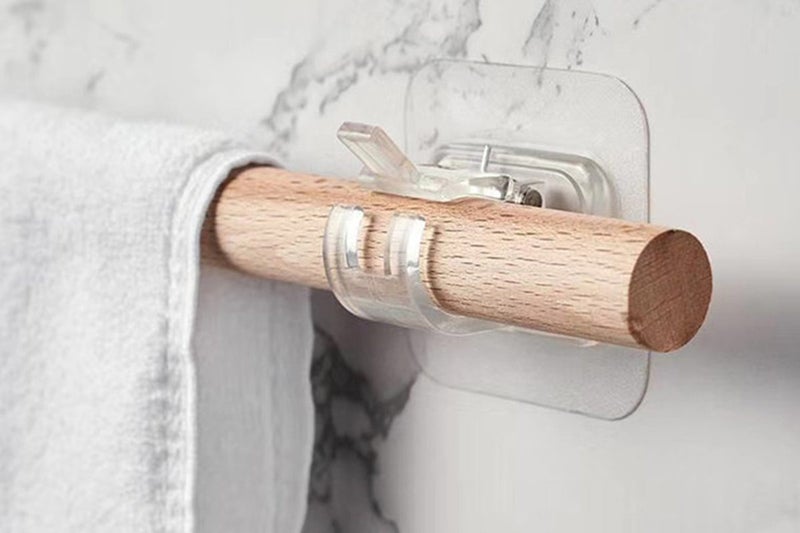 4PCS No Drill Curtain Rod Brackets Self Adhesive for Bathroom Kitchen-Clean Carousel 5