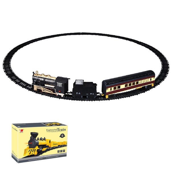 Toy Train Set Electric Train Toys with Lights and Sounds Christmas Railway Model Carousel 1