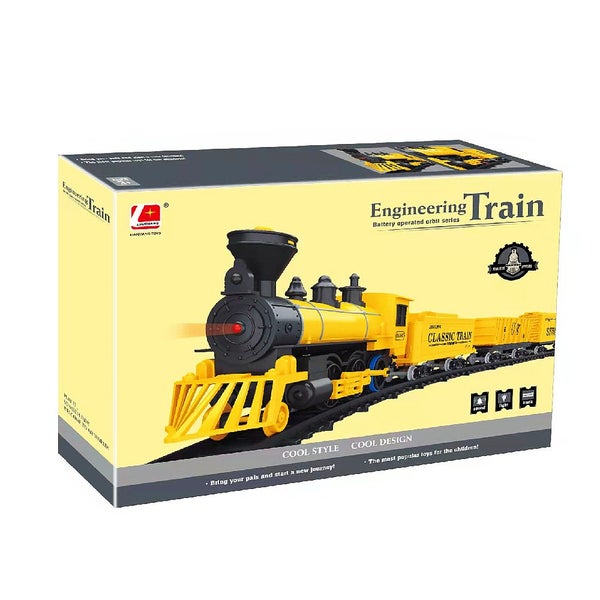 Toy Train Set Electric Train Toys with Lights and Sounds Christmas Railway Model Carousel 6