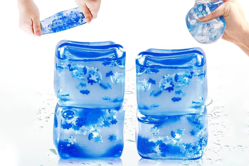 4Pcs Mini Ice Block Stress Ball Toy Polyhedron Diamond Sugar Ball Sensory Fidget Carousel 1