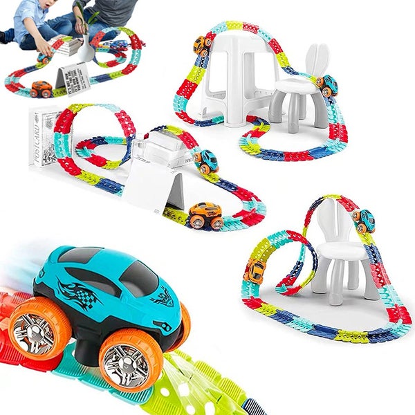 Toy 46piece/set Changeable Track LED Light Up Race Car Flexible Glow Race Track Carousel 1