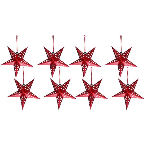 8Pcs Christmas Paper Star Lantern Lampshade 3D Paper Star Hanging Decoration for Carousel 2