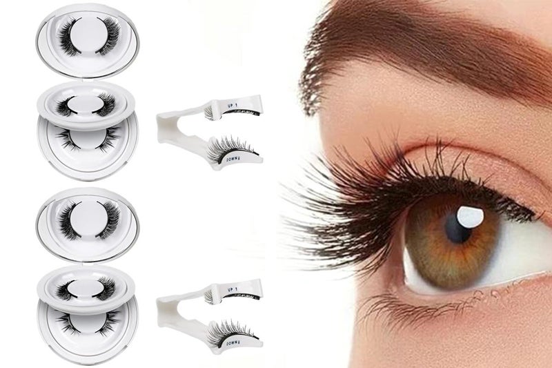 4 Pairs Of Reusable Eyelashes With Eyelash Tweezers Eyelashes Kit-Style 2 Carousel 1