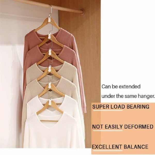 40Pcs Hanger Connector Hooks Set- Space-Saving Closet Organizer Clips for Cloth Carousel 11