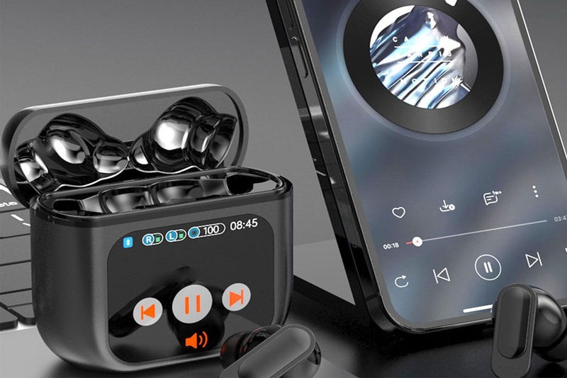 Bluetooth 5.4 Wireless Earbuds Stereo Bass Headphones With Touch Screen-Black Carousel 5