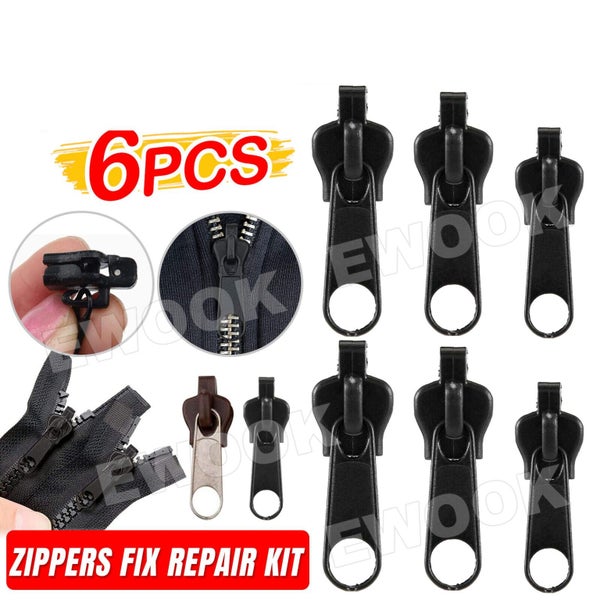 6Pcs Universal Instant Fix A Zipper Repair Replacement Zip Sewing Kit DIY Rescue Carousel 1