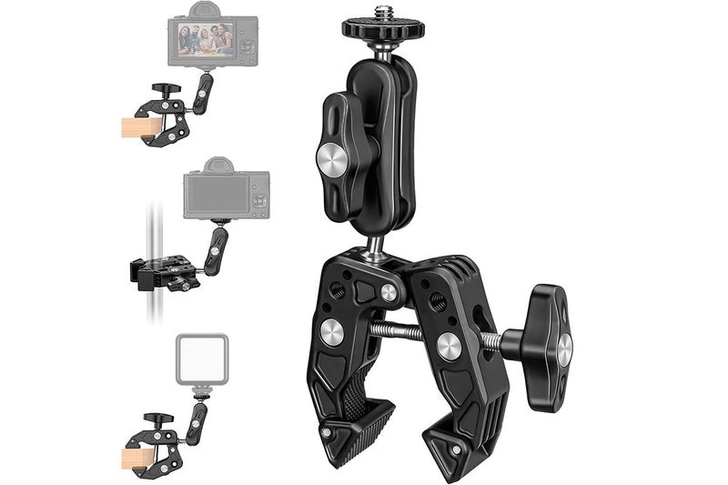 Super Clamp Camera Clamp Mount Monitor With Action Camera Adapter Phone Clamp Mo Carousel 1