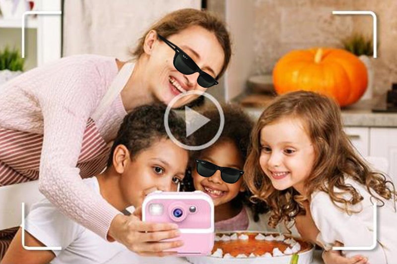 Kids Instant Print Camera Zero Ink Print Photo Camera With 32G TF Card-Pink Carousel 2