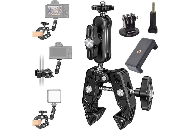 2Pcs Super Clamp Camera Clamp Mount Monitor With Action Camera Adapter Phone Cla Carousel 1