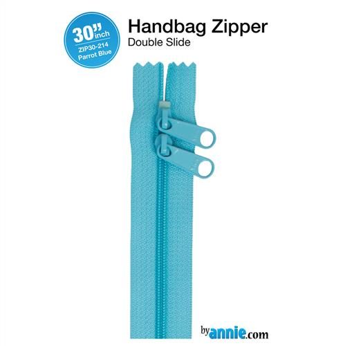ByAnnie Double Slide Handbag Zipper 30" Parrot Blue Carousel 1