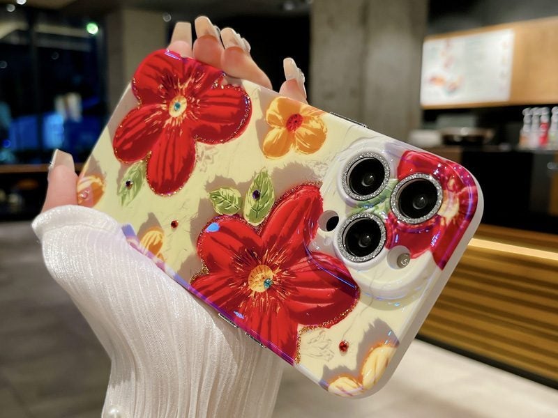 Slim Blu-ray Case Cover for iPhone 13 Pro Max with Camera Protector Flower Carousel 2