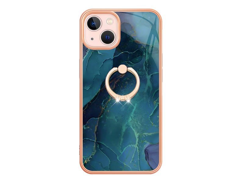 Finger Ring Kickstand Case Cover for iPhone 13 Mini Marble Carousel 4