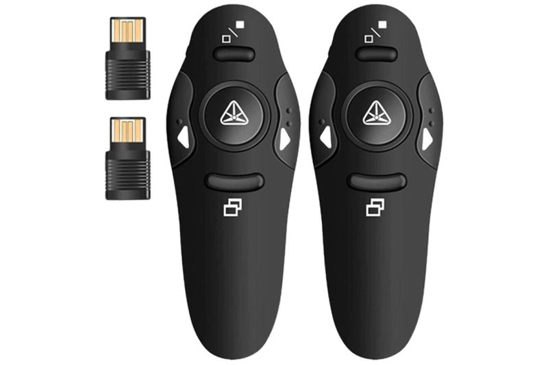 2Pcs Wireless Presenter PowerPoint Mouse Clicker Laser Pointer Presentation Remo Carousel 10