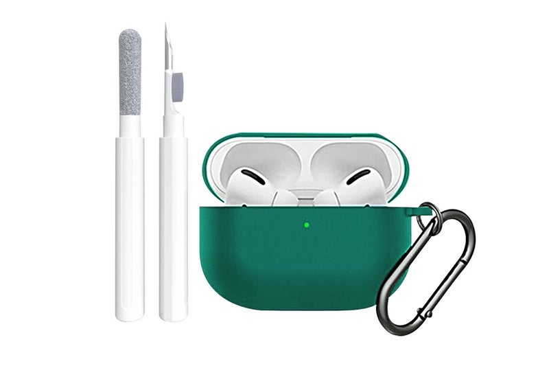 AirPods Pro Case Cover Soft Silicone Skin Case with Cleaner kit and Keychain-Gre Carousel 1