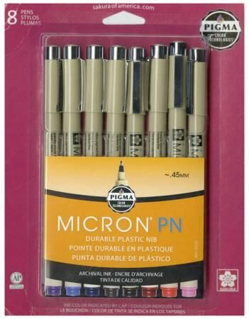 Pigma Micron PN Plastic NIB Pen 8pc Set Carousel 1